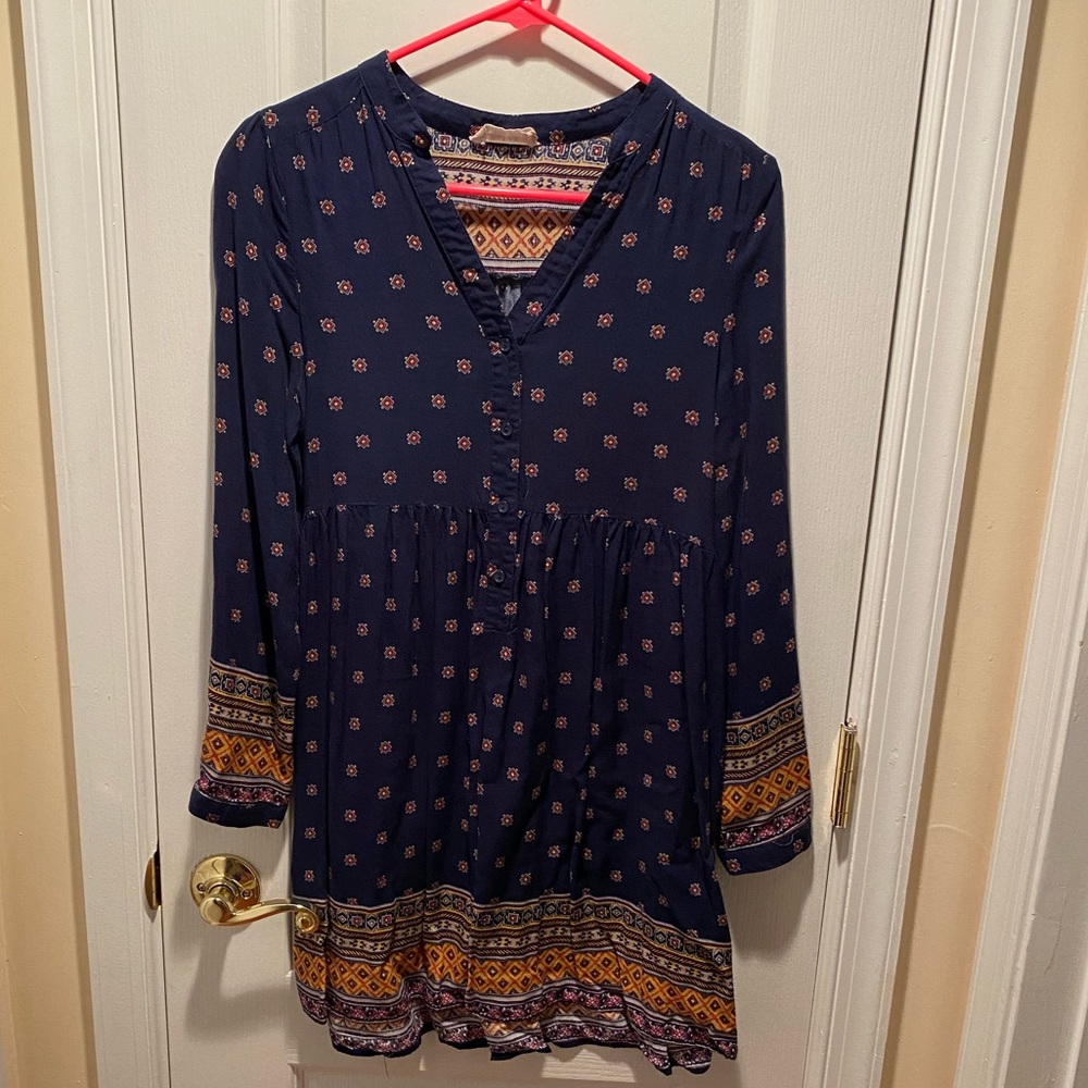 Orange and navy dress